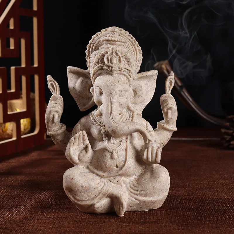 Thai Elephant Trunk Fortuna Resin Religion Sculpture Living Room Entrance Crafts Statue Decoration Figurines Home Furnishing