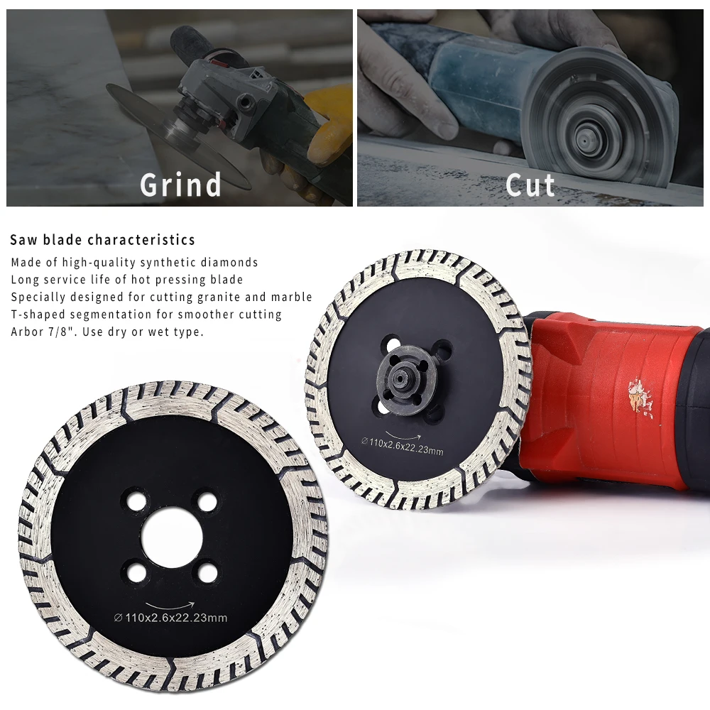 Dia 75/110/125/150mm Diamond Turbo Saw Blade Granite Diamond Blade For Cutting And Grinding Granite Marble Ceramic Tile