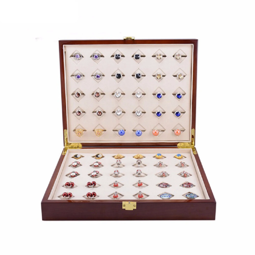 LAIDOJIN Brand 300*240*68mm 30pairs Capacity Luxury Cufflinks Box High Quality Painted Wooden Box Authentic Jewelry gift Boxes