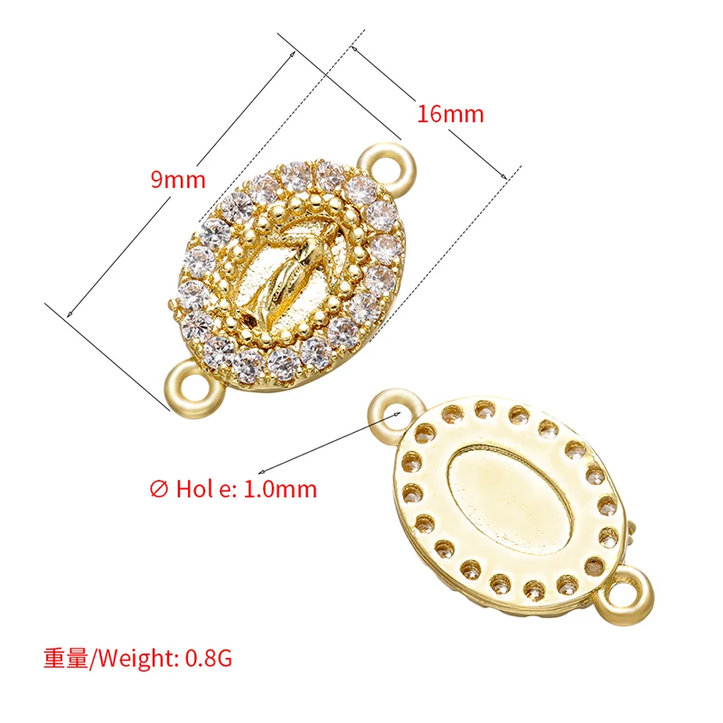 ZHUKOU 9x16mm crystal connector for jewelry making Bracelet Necklace Earring Making Findings Supplies Accessories model:VS454