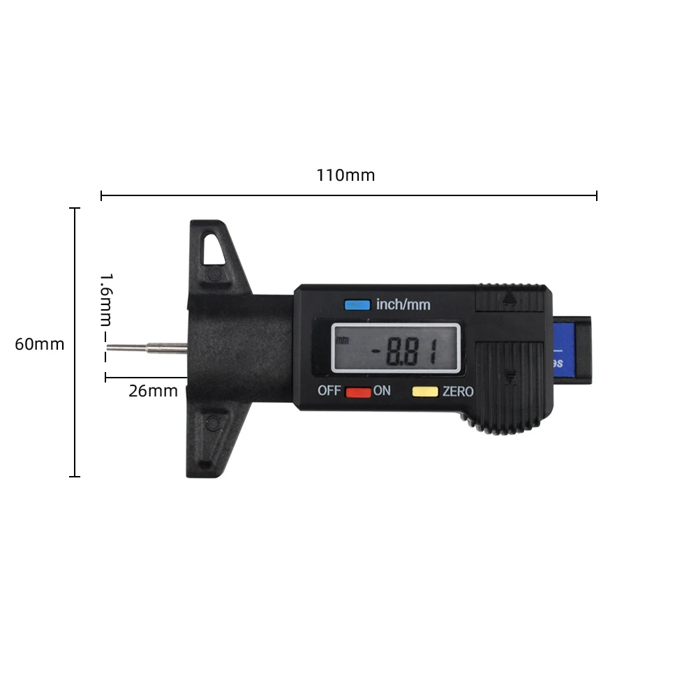 Digital Car Tyre Tire Tread Depth Gauge Meter Caliper Thickness Gauges Auto Tire Wear Detection Measuring Tool Monitoring System