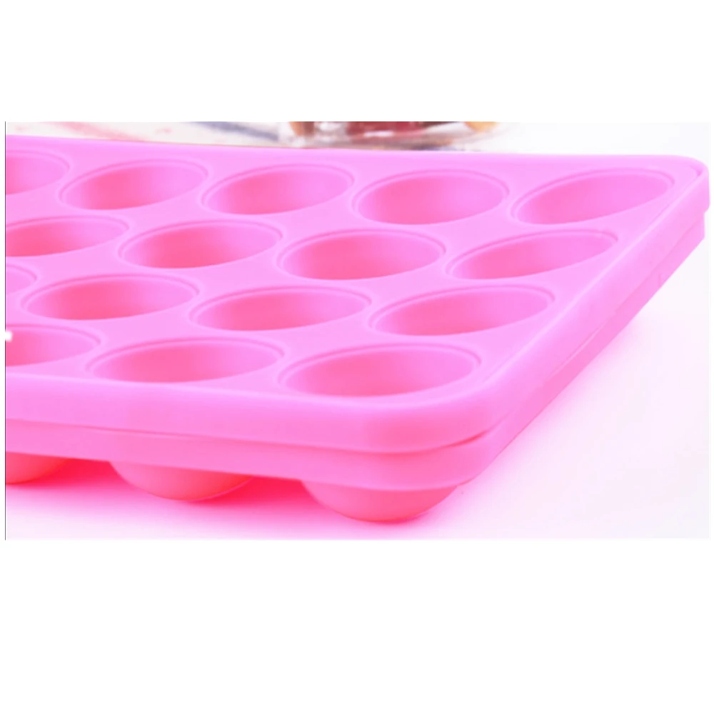 1PC 12/20 Holes Chocolate Ball Silicone Pop Lollipop Mold Cake Tray Cupcake Cookie Candy Maker DIY Baking Tool Stick Cake Mould