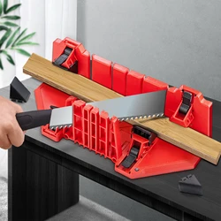 Wood Cutting Clamping Miter Saw Box Frame Corner Cabinets Red ABS Tools Construction Plaster Line Adjustable Multi-angle