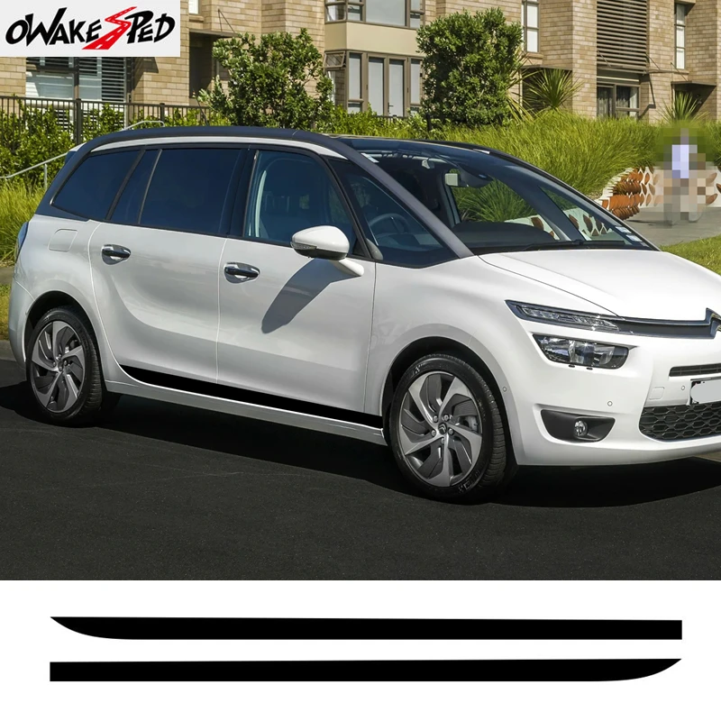 

1 Pair Car Sticker Appearance Striped Side Door Mudguard Skirt Refitted Stripes Decal For Citroen C4 Grand Picasso