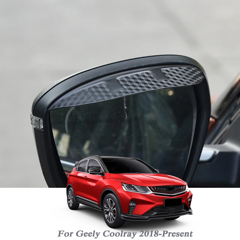 

Car-styling For Geely Coolray 2018-Present Carbon Fiber Rearview Mirror Eyebrow Rain Shield Anti-rain Cover External Accessory