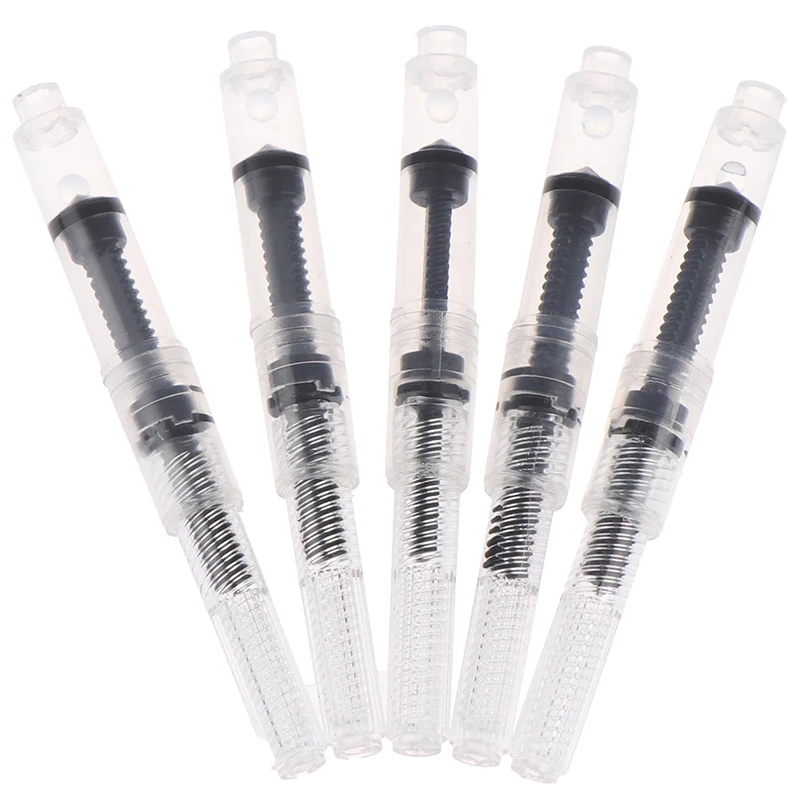 5pcs Universal Fountain Pen Small Black Ink Caliber 2.6 mm Converter pump Cartridges Refill Converter Rotary type