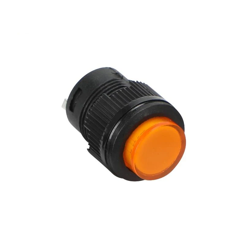 Botão de trava momentânea de 16mm, botão interruptor led redondo para impressão, equipamento de controle do armário de redefinição automática