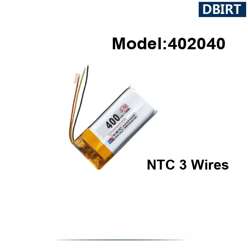 400MAh LP402040 AHB402040 402040 042040 Pin Cho Tai Nghe Bluetooth Đầu Ghi Hình MP4 MP5 Đồng Hồ Thông Minh (3 Dây NTC XH2.54 molex1.25)