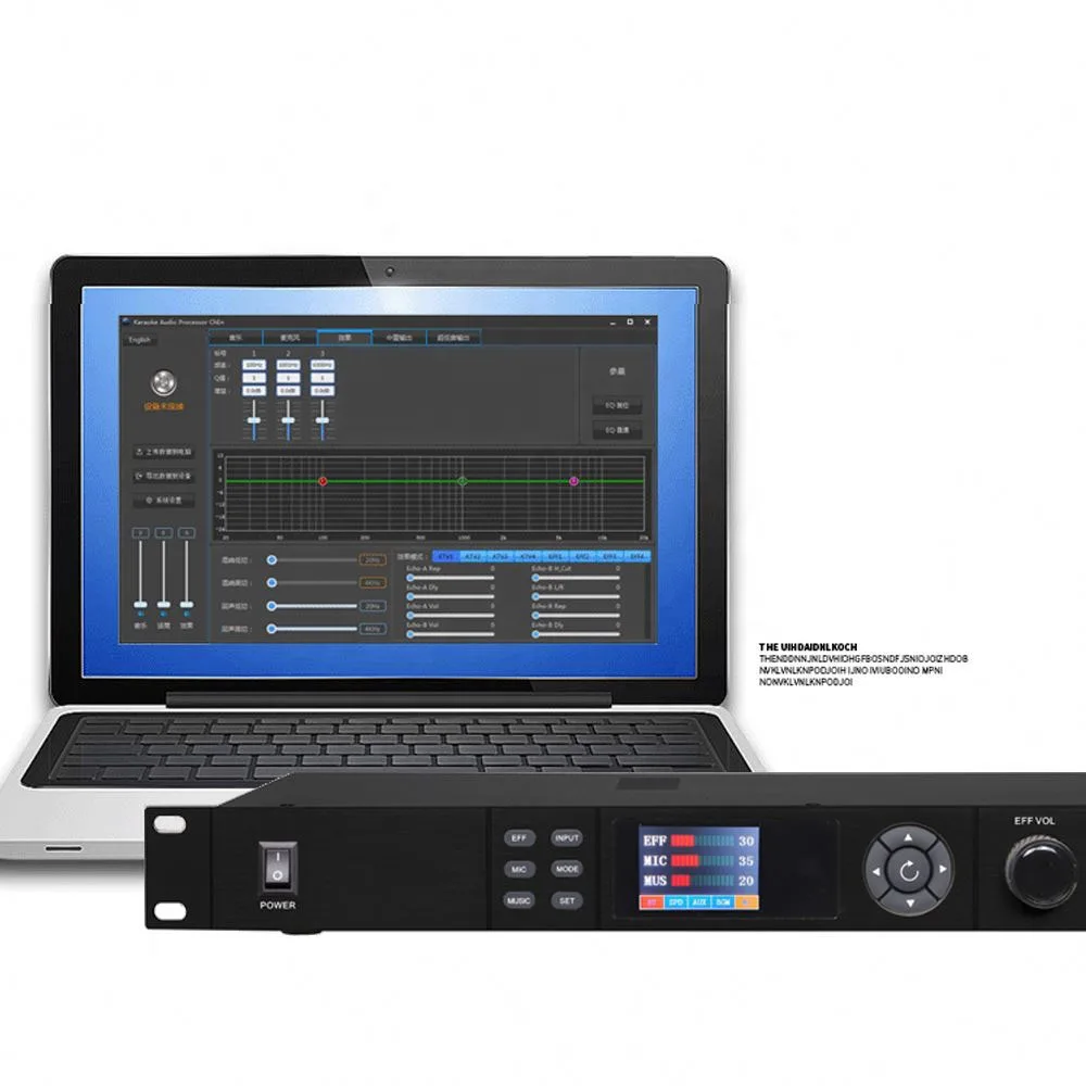 معالج صوتي احترافي من بولكيتسون KX6 آثار مسبقة مع معالج تأثيرات صوتية يعمل بالبلوتوث لنظام إدارة الكاريوكي