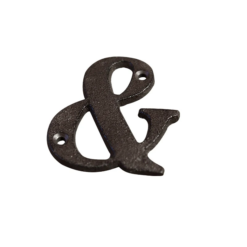 Letras y números de Metal de la A la Z de 0 A 9, señal de hierro fundido para decoración de casa, placa de puerta, cafetería DIY, pared, hermoso