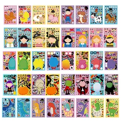 Make A Face Kids Stickers Puzzle Games Princess Costume Animal Assemble Jigsaw DIY Stickers Recognition Training Educational Toy