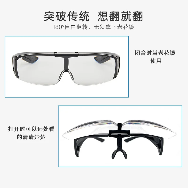 1 Suitable for middle-aged and elderly people, clamshell reading glasses with a magnification of 1.6 times,