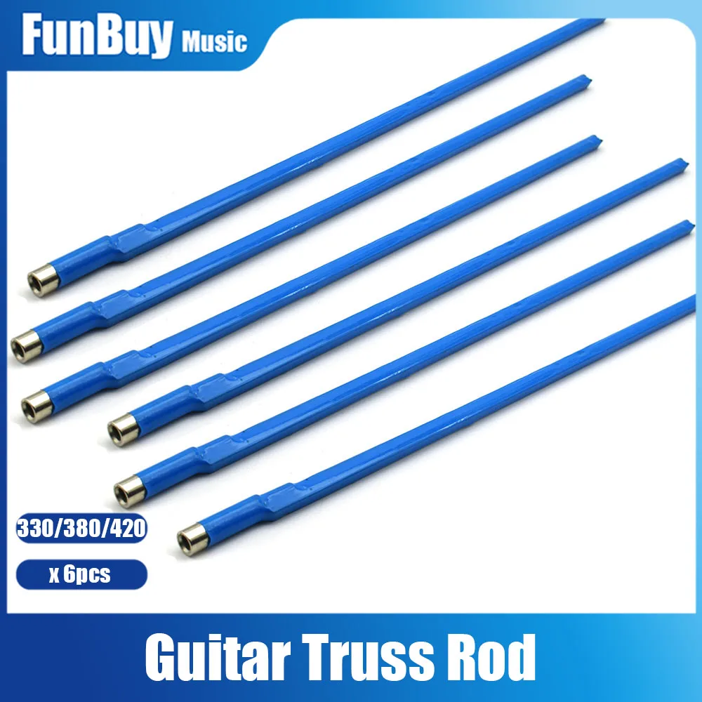 6pcs TWO WAY OR TWO COURSE Steel GUITAR TRUSS ROD for Acoustic Guitar 330/380/420/440MM Blue