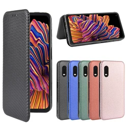 For Samsung Galaxy Xcover Pro Case Carbon Fiber Flip Leather Case For Samsung Galaxy Xcover Pro G715F G715 Case Cover 6.3''