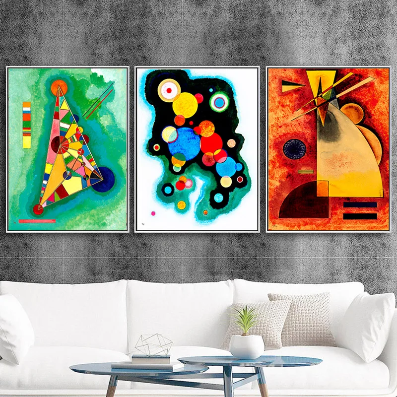Graffiti Sky Blue Wall Art Picture Abstract Vasily Kandinsky Oil Painting Canvas Color Poster Home Decoration
