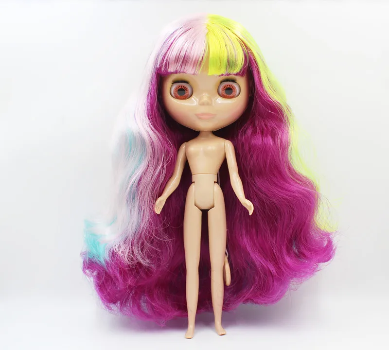 

Free Shipping big discount RBL-889J DIY Nude Blyth doll birthday gift for girl 4color big eye doll with beautiful Hair cute toy