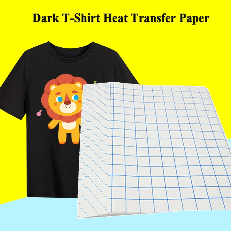 A4 T-Shirt Sublimation Wärme Transfer Foto Papier Licht Dark Schwarz Stoff Transfer Blatt Für Baumwolle Bekleidungs