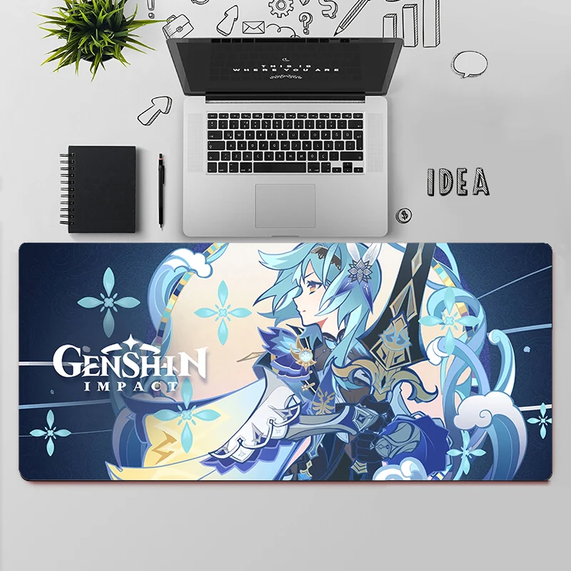 Tapis de Souris Grand Tapis De Souris PC Gamer Ordinateur Tapis de Souris Grand Tapis De Souris Genshin L'impact Cluf Tapis de Bureau De Clavier Tapis de Souris Tampon