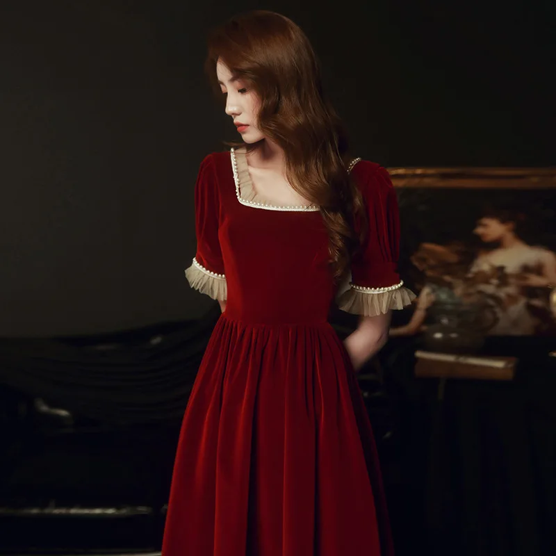 Elegant Beading Half Sleeve A-Line Velour Evening Dress Back Zipper Women Formal Gowns Robe De Soiree Cheongsam Size 3XL