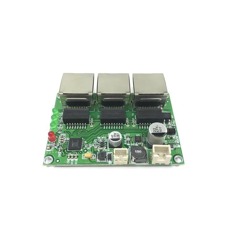 Industriële Kwaliteit Breed Temperatuur Mini Mini Poe Pd 10/100Mbps 3-Port Low Power Distributie Bekabeling Netwerk schakelaar Module