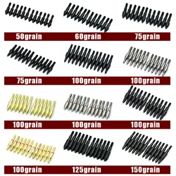 Puntas de punta de flecha para tiro con arco al aire libre, 12 piezas, 50gr, 60gr, 75gr, 100gr, ID de campo, eje de 6,2mm, accesorios de caza