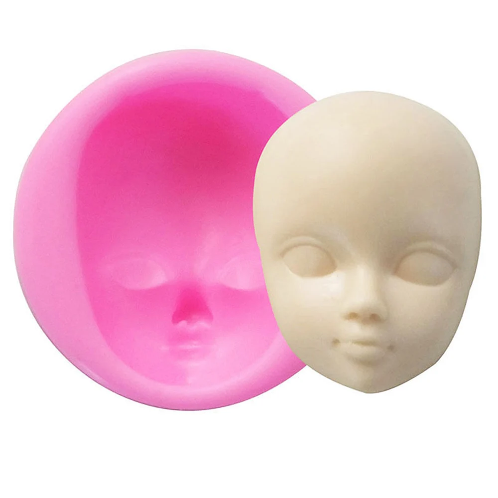 3D Baby Face Silicone Cake Mould Fondant Sugarpaste Diy Doll Head Mold 1Pc Baby Face Mold Baking Kitchen Accessories