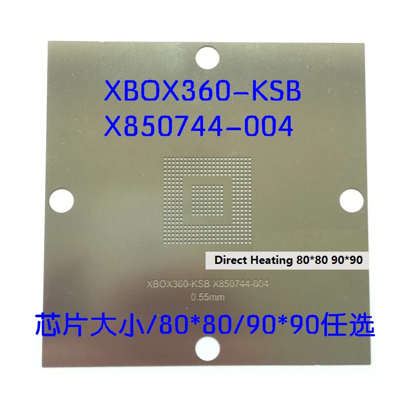 Direct Heating 80*80 90*90 BGA Stencil For X850744-004 XBOX360  KSB A9-A1-RH South Bridge Chip Ball Planting Tin Template