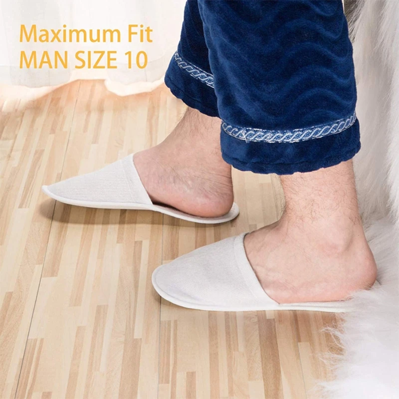 New Spa Slippers 12 Pairs of Brushed Plush Closed-toe Disposable Slippers for Men and Women Suitable for Hotel Families