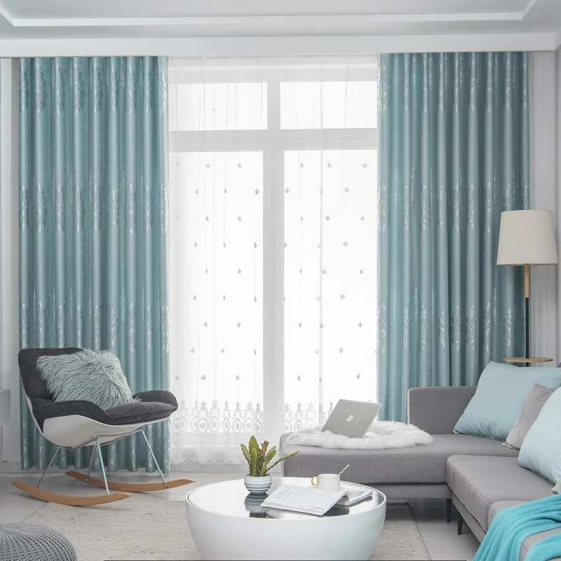 Dreamwood-High Shading Jacquard Fabric, Customized Finish Blackout, Living Room Curtain, Modern European, New Design