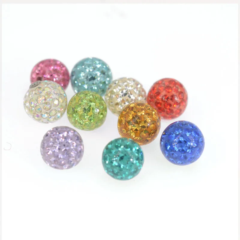 10Pcs 16g&14g 3-5mm Tongue Barbell Lip Ring Ear Belly Eyebrow Piercing Jewelry 100% CZ Crystal Screw 3-5mHole Replacement Balls