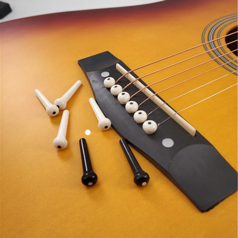 6pcs/lot 6 String Guitar Bridge Pins Plastic Bridge Pins Stringed Instruments Folk Acoustic Classic Guitar Accessories