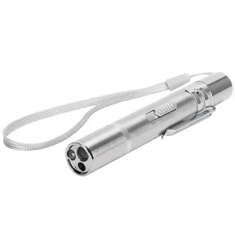 11.2X1.6cm Stainless Steel Cat Teaser Light 5 In 1 Light Pointer USB Rechargeable Interactive Exercise Training Chasing Tool