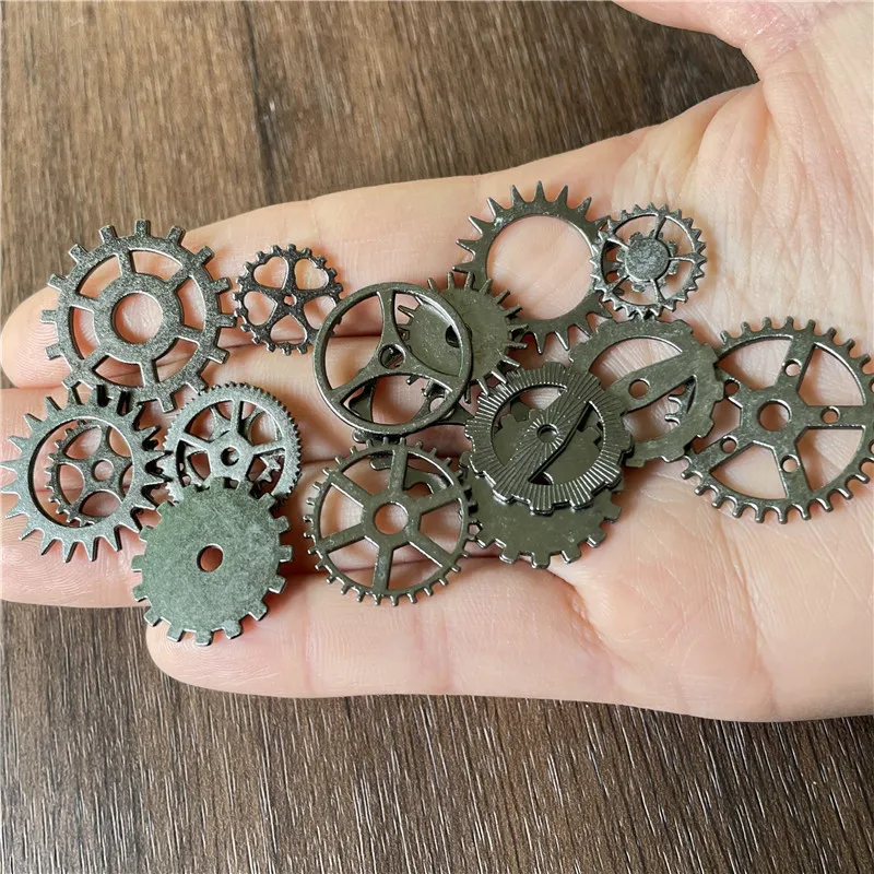 30pcs Mixed Antique Steampunk Cogs & Gears Charms DIY Pendant Charms Jewelry Making Vintage Bracelets Craft Metal Zinc Alloy