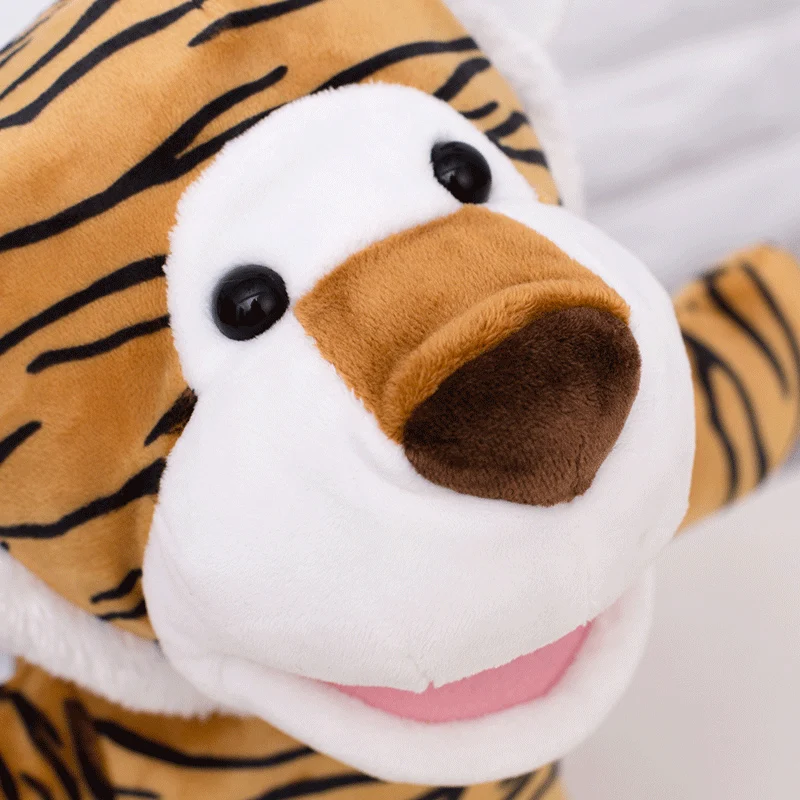 Tier Große Handpuppe für Kinder Baby Erwachsene Puppe Spielzeug für Kinder Geschenke Tiger Puppen, 28CM