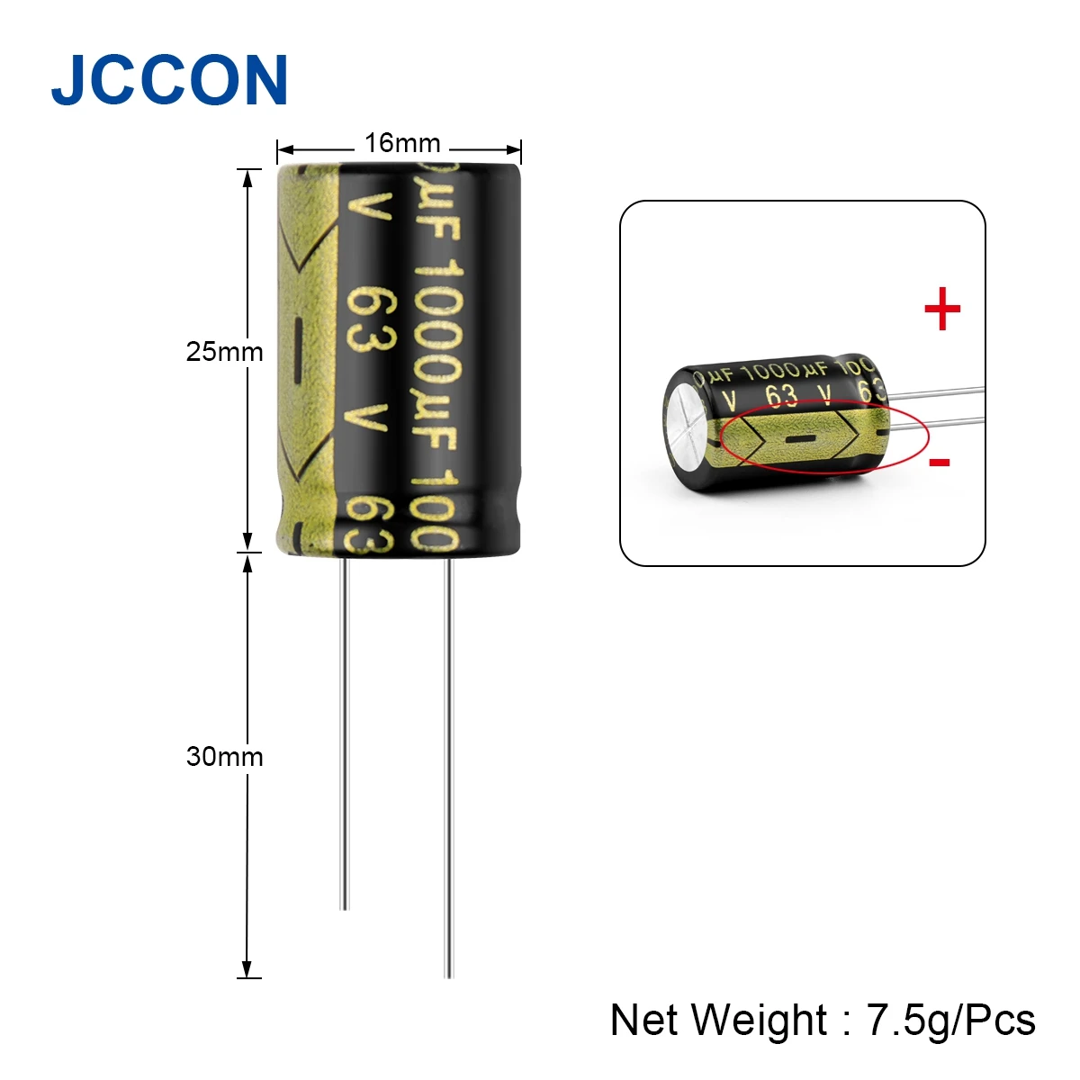 Capacitor eletrolítico de alumínio 63v1000uf 16x25 de alta frequência baixa esr capacitores de baixa resistência 1000uf 10 pces jccon