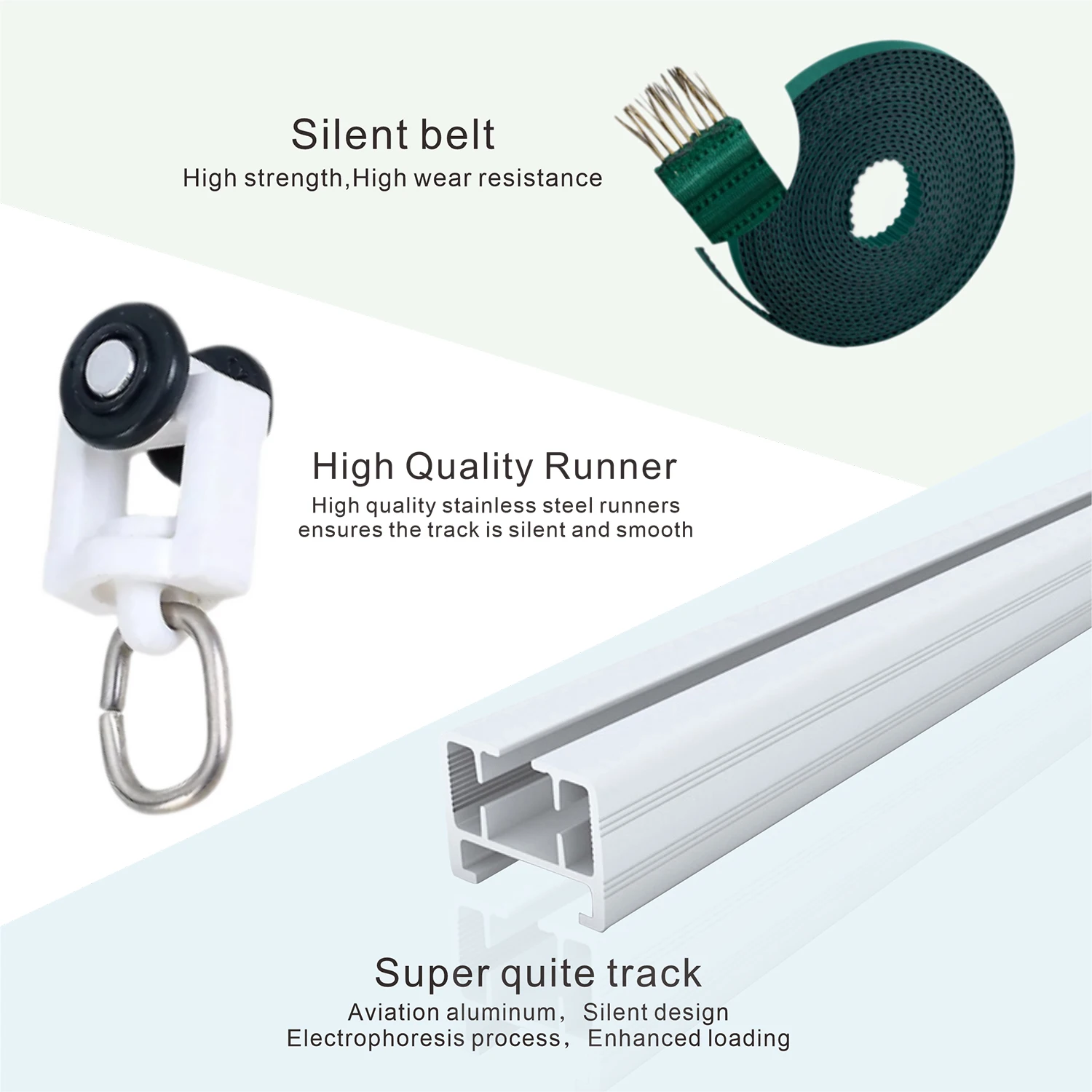 Imagem -04 - Silencioso Cortina Motor Track Rail Loonas Tuya 3rd Livre Suporte Comprimento Personalizado Silencioso Suave Máximo 40kg de Carga