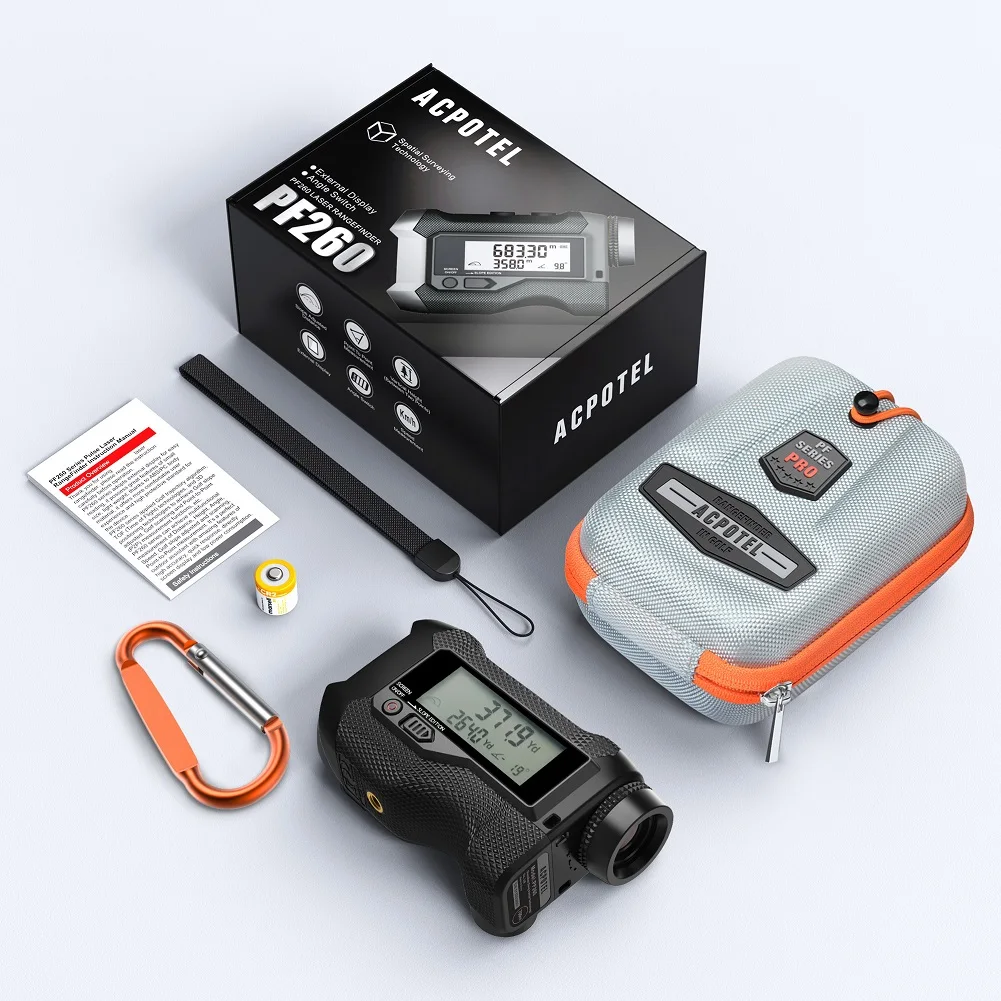 Imagem -06 - Mileseey-dual Display Golf Rangefinder com Estojo Protetor Mini Telescópio Medidor de Medida para Esporte Caça Pf3s Pf260