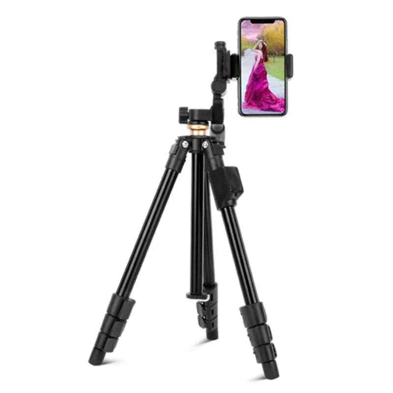 Beike QZSD Nhẹ Điện Thoại Chân Máy Ảnh Tripod 122Cm Ổ Cắm Kéo Dài Có Thể Điều Chỉnh Điện Thoại Thông Minh Chân Máy Có Từ Xa Không Dây Và Giá Đỡ Điện Thoại