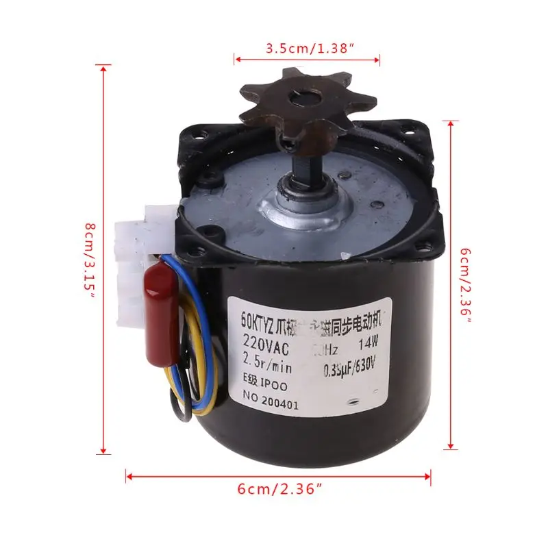 220V AC Egg Turner Motor Incubator Engine Reversible Geared Components 2.5r/min Temperature Control Products Habitat