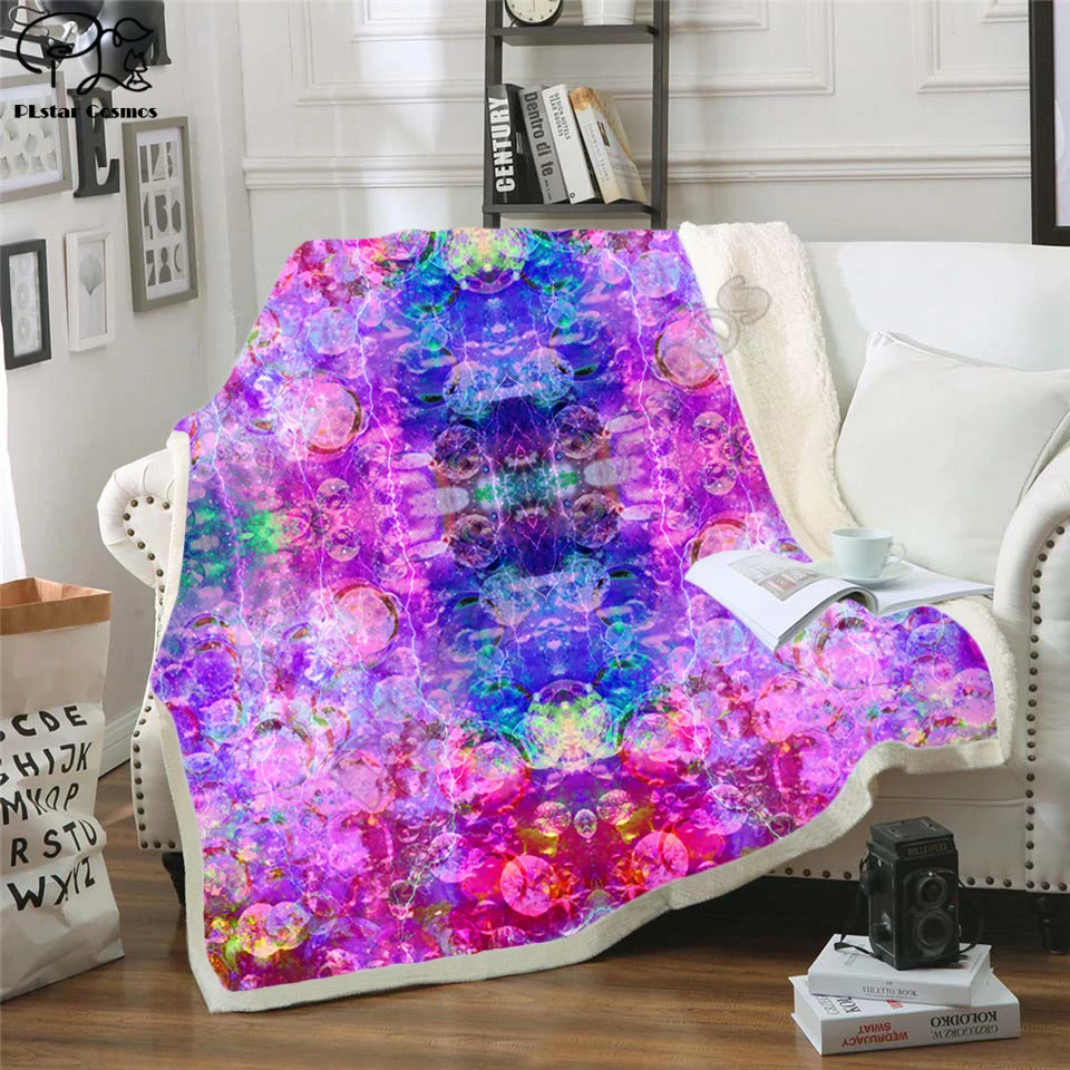 

Neon Fractal Storm Fleece Blanket Plush 3d Printed for Adults Sofa Sherpa Fleece Bedspread Wrap Throw Blanket