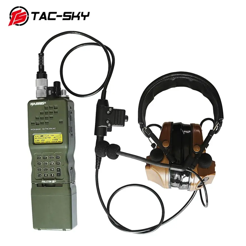 TAC-SKY Harris AN / PRC 152 152a Military Radio Walkie-Talkie Model Harris Virtual Case + Military Headset Ptt 6 Pin U94 Ptt