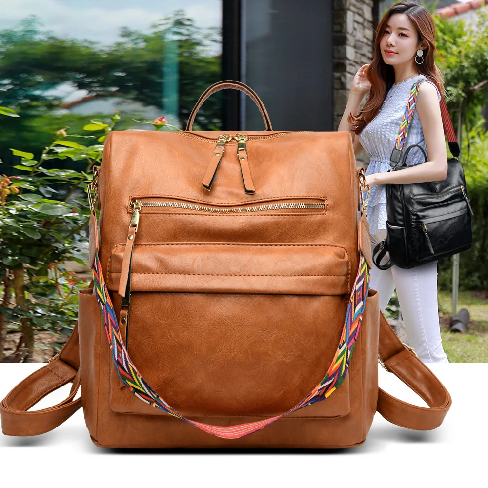 2021 new women's backpack fashion casual travel backpack female high school student schoolbag female pures and bags back pack