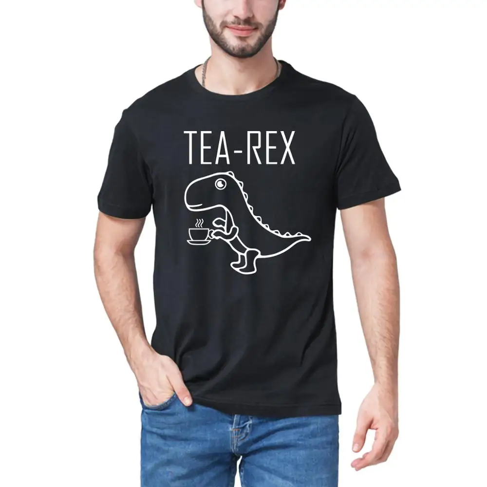 Tea rex mens t shirt funny joke pun jurassic dinosaur drink coffee novelty gift Cotton short sleeve t-shirt summer top camisetas