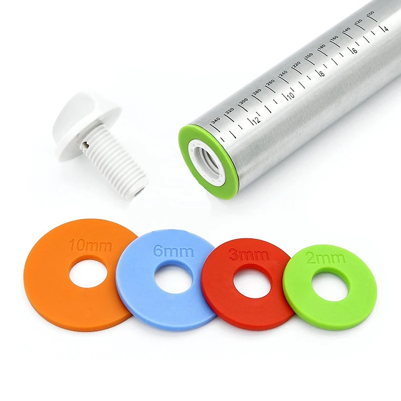 Length Adjustable Rolling Pin Stainless Steel Fondant  44cm Rolling Pin Cake Roller Dough Rolling Pin Bakeware Tools