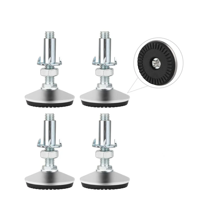 

4Pcs/Set Adjustable Leveling Feet,with T Nut Bolt 50mm Furniture Foot For Cabinet Restaurant Table Chair Self Levelers