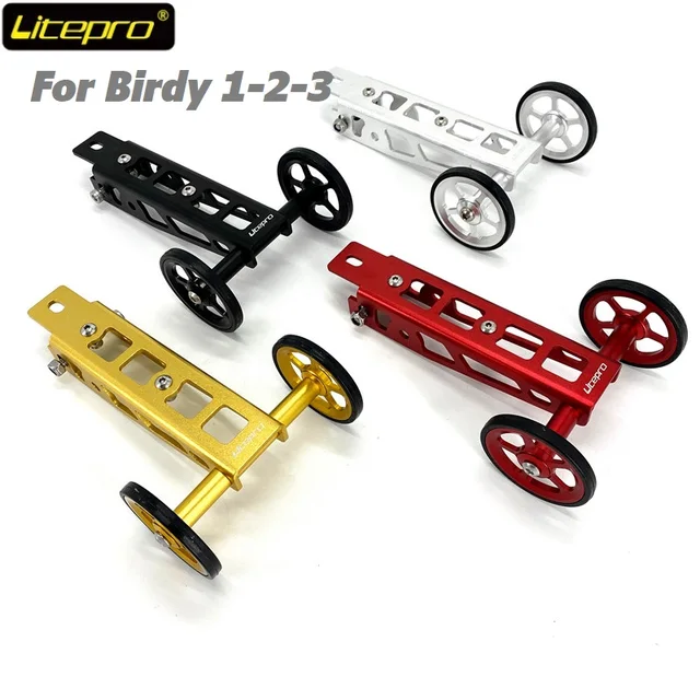 Dla Birdy rower składany 1-2-3 seria tylny stojak Easywheel ze stopu aluminium łatwy w obsłudze uchwyt na butelkę