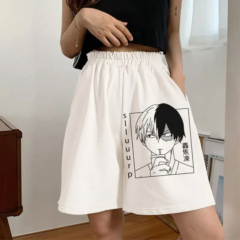 My Hero Academia Cute Anime Shorts Women Casual Harajuku Oversized Streetwear Female 2021 Summer Femme Japanese Fashion Clothes