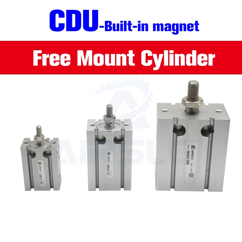 SMC Type Free Mount Cylinder Double Acting Built-in magnet bore 6 10 16 20 25 32mm Stroke 5-60mm CDU6 CDU10 CDU16 CDU20 CDU25-20