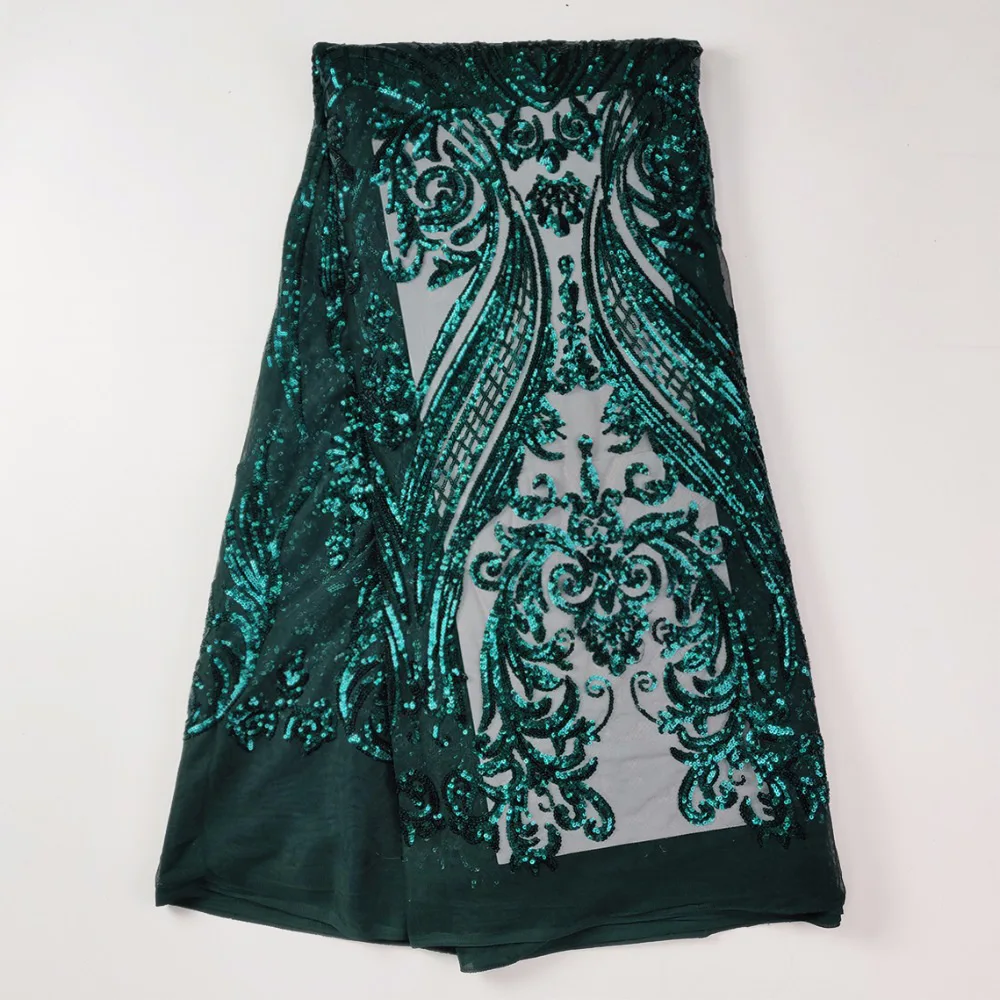 Rosa vermelho verde escuro material de renda colado glitter tissus américa para vestido de noite renda seca tela malha lantejoulas mãe vestido tecido