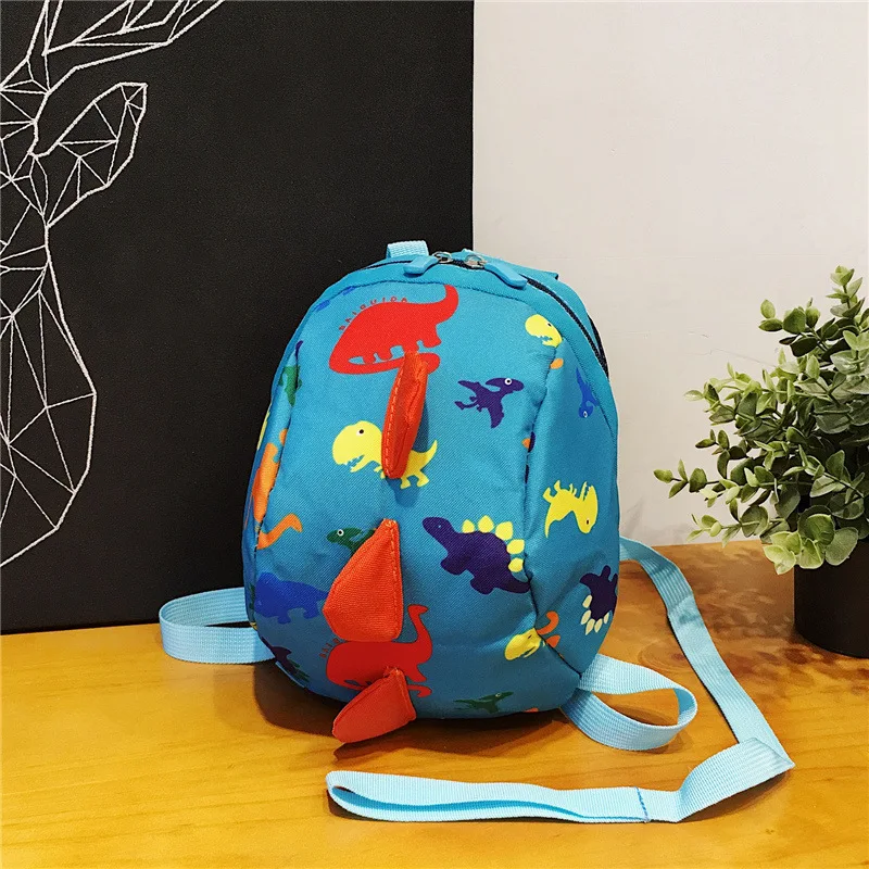 Children cartoon Traction rope school bag cute zipper large capacity, light waterproof Kids cartoon backpack+anti-lost rope